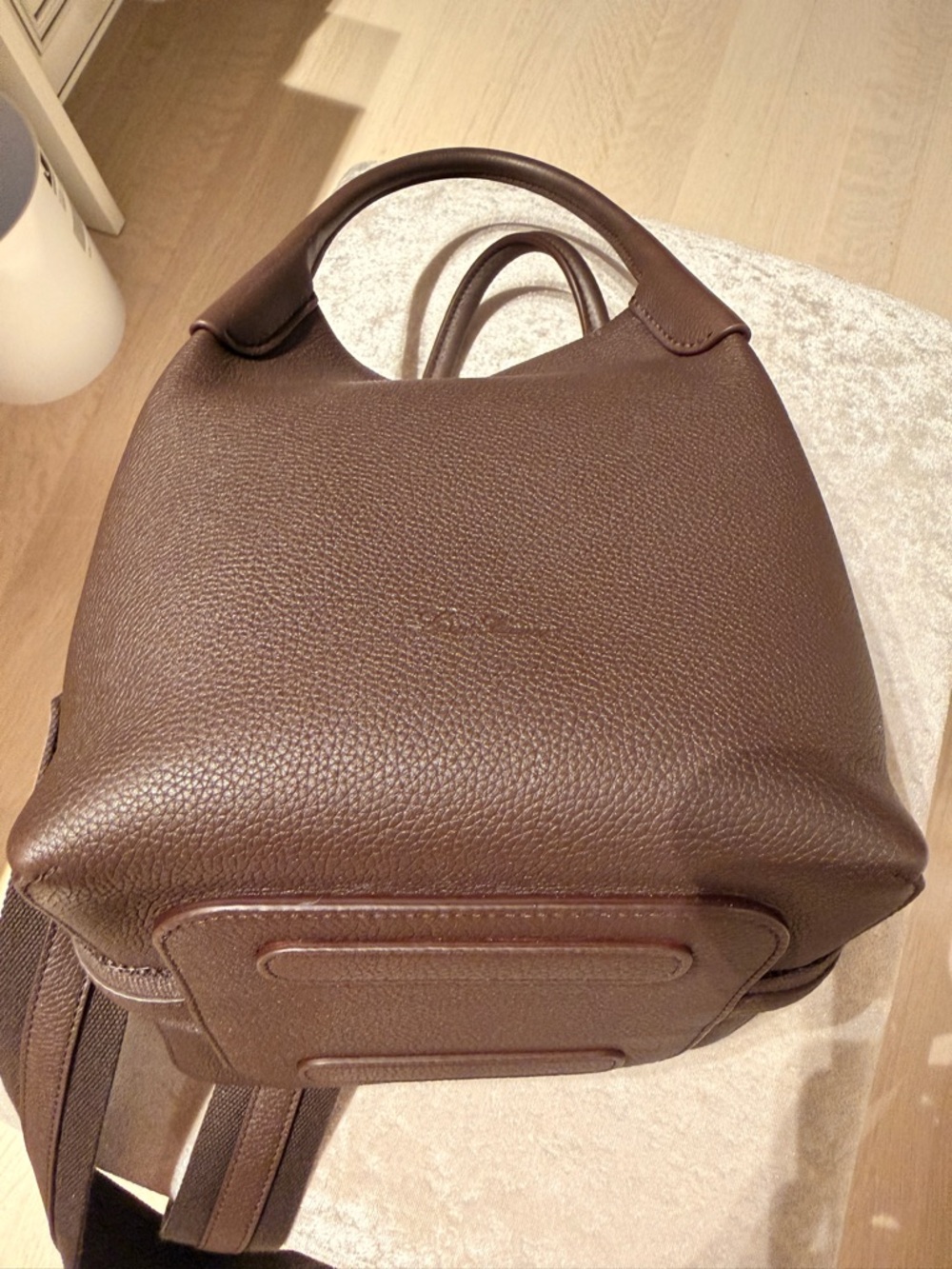 Loro Piana Dark Brown Small Bale Calf Leather Tote/Crossbody detachable wallet - Picture 2 of 13